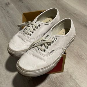 White leather authentic vans